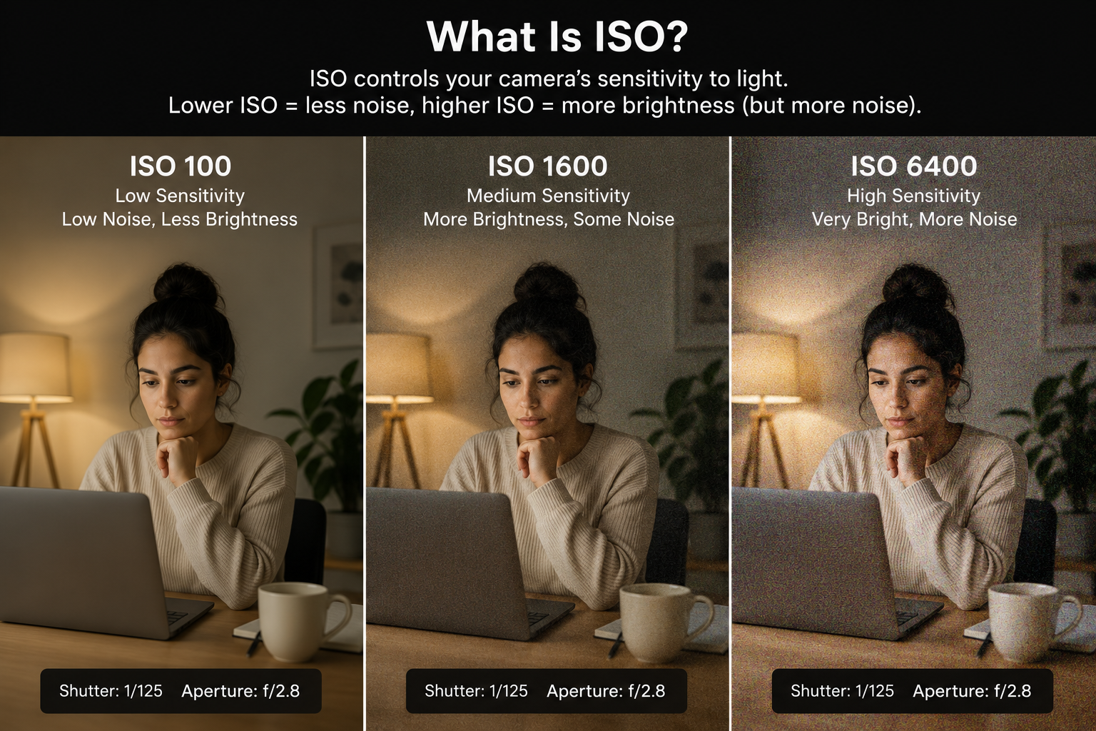 ISO noise comparison in photography